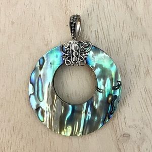 Abalone Solid Sterling Silver Pendant 925